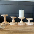 Handmade Wooden Candlestick Holders, Rustic Wedding Table Centerpiece