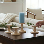 Handmade Wooden Candlestick Holders, Rustic Wedding Table Centerpiece